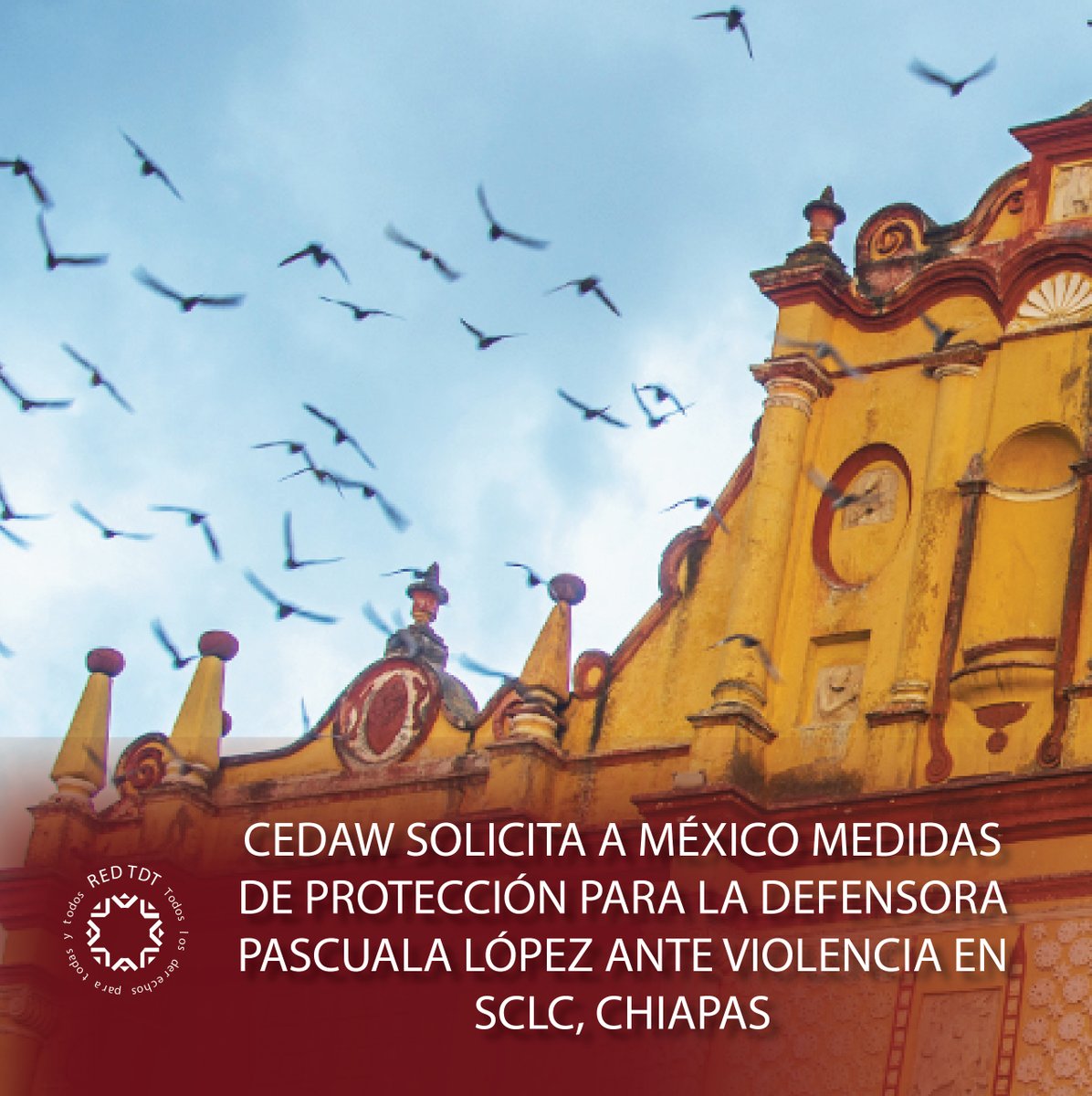 RedTDT's tweet photo. #Comunicado | #CEDAW solicitó al @GobiernoMX que otorgue medidas de protección a la defensora comunitaria Pascuala López, cuya vida e integridad están en riesgo por exigir justicia ante el asesinato de su hijo en #SLCL, Chiapas.
📄 https://t.co/kpM5uUuEOx https://t.co/0IAm3vRQV1