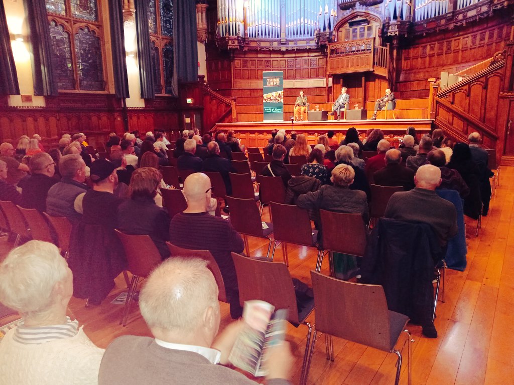 shaunharkin17's tweet photo. Fantastic turnout in the Guildhall at the Derry #ThinkLeft Conference to hear from Eamonn McCann, Feargal Sharkey & Maeve O'Neill on water privatisation, Lough Neagh, toxic Mobuoy Dump & what to do about the global ecological crisis we face.
@Feargal_Sharkey
@eamonderry
@MaevePBP https://t.co/TxQaVYKdYb
