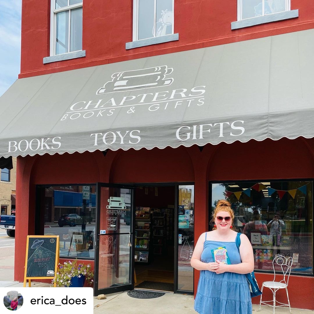 ☀️Look at Erica! How wonderful is she standing in front of @sewardchapters? An impromptu trip to Seward, NE paired with our indie bookstore roadmap led her all the way to the bookstore. Congrats on being the August roadmap contest winner!