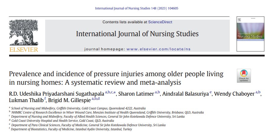 📢 Publication Alert 📢

Congratulations to <a href="/udeshikaisiri/">Udeshika Sugathapala</a>, Prof <a href="/bgillespie6/">Prof Brigid Gillespie</a>, Dr <a href="/SharonLLatimer/">sharon latimer</a> Prof <a href="/WendyChaboyer/">Wendy Chaboyer</a> &amp; authors on your recent publication in <a href="/IJNSJournal/">International Journal of Nursing Studies</a> <a href="/sciencedirect/">ScienceDirect</a>  <a href="/ElsevierNurse/">Elsevier for Nursing Professionals</a> 

Have a read here 👇
sciencedirect.com/science/articl…