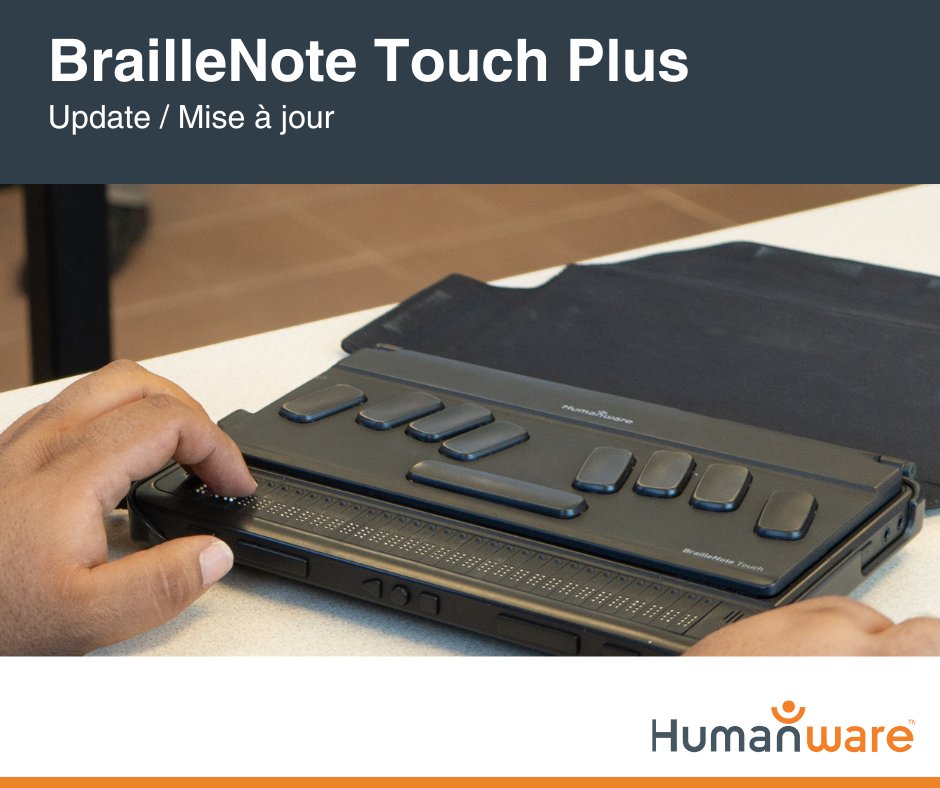 BrailleNote Touch Plus has a new KeySoft update bringing you a brand new dictionary tool, powered by Oxford University Press. Plus, enjoy hassle-free configuration of #Office365 and Exchange email accounts with seamless integration through KeyMail! humanware.ca/web/en/newslet…