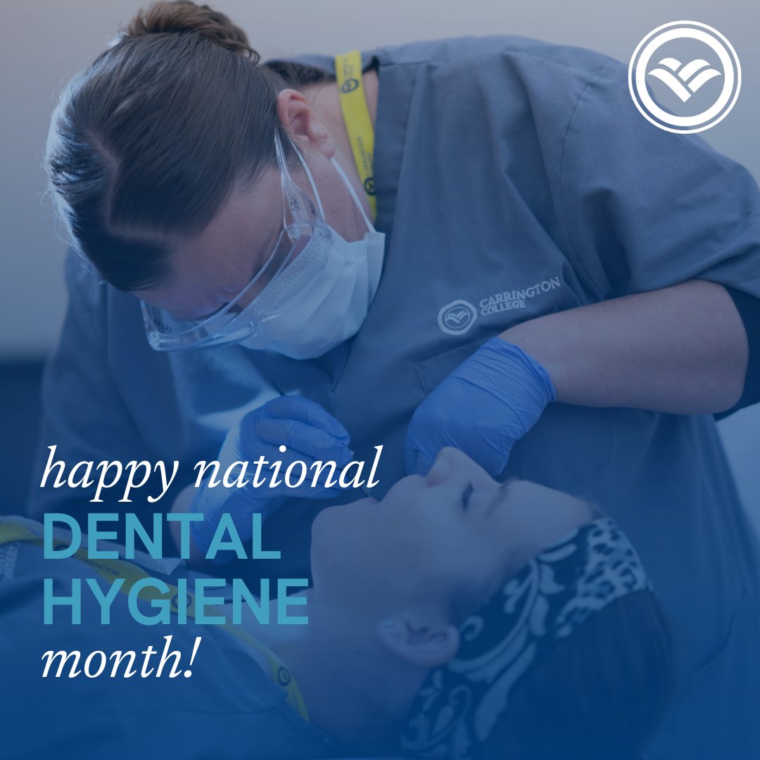 CarringtonEdu's tweet photo. October: A month dedicated to bright smiles and healthy teeth. Celebrating Dental Hygiene Month, because a healthy mouth is a happy mouth! https://t.co/O6EQ4df7Wm