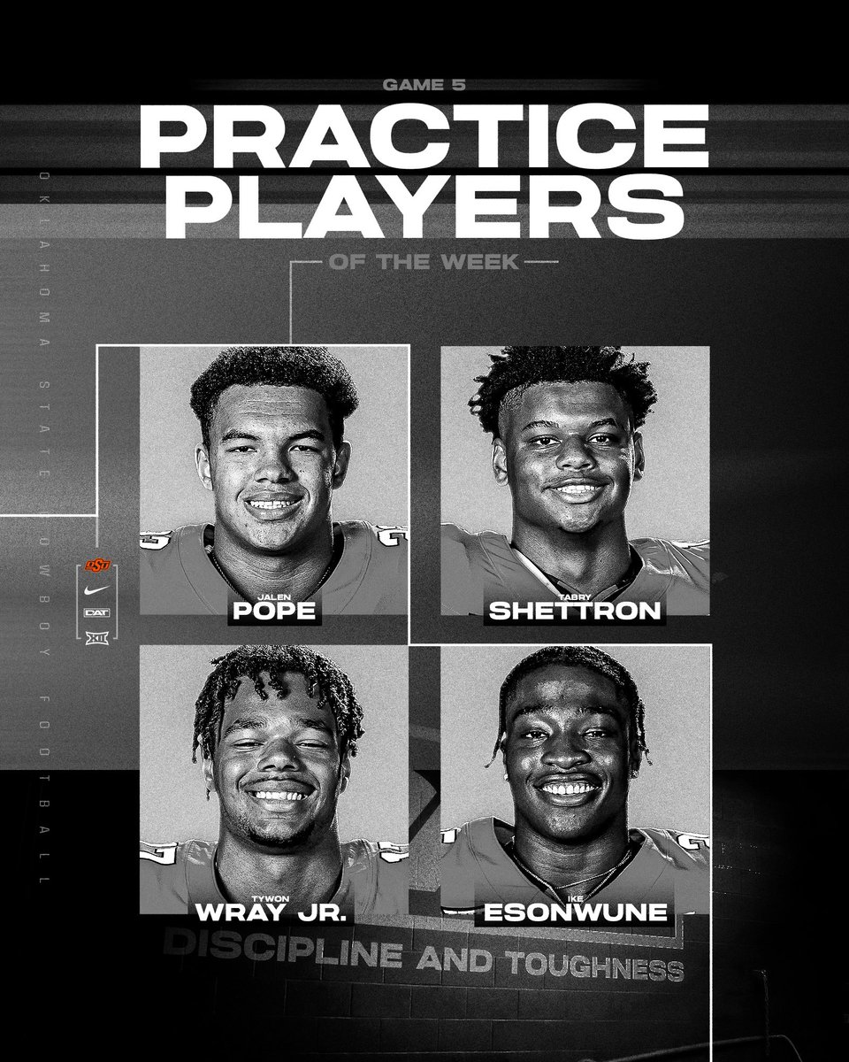 Game 5️⃣ practice players of the week 🤠

#GoPokes | #DAT
