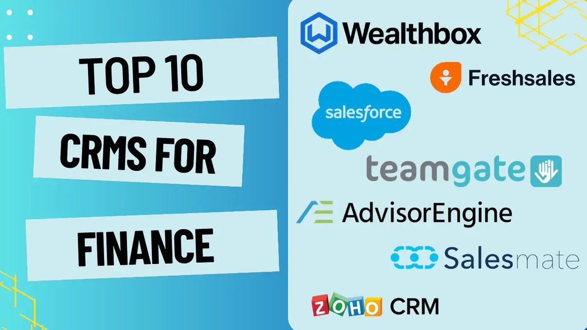 CRMs aren’t just tools; they’re bridges to lasting client relationships. They’re your ally in weaving trust and dialogue. 🤝 

We compare the new players to industry giants, reviewing the top 10 CRMs for Financial Services"! 🎉 

🔗 Dive into the Blog:
buff.ly/46ec8DF