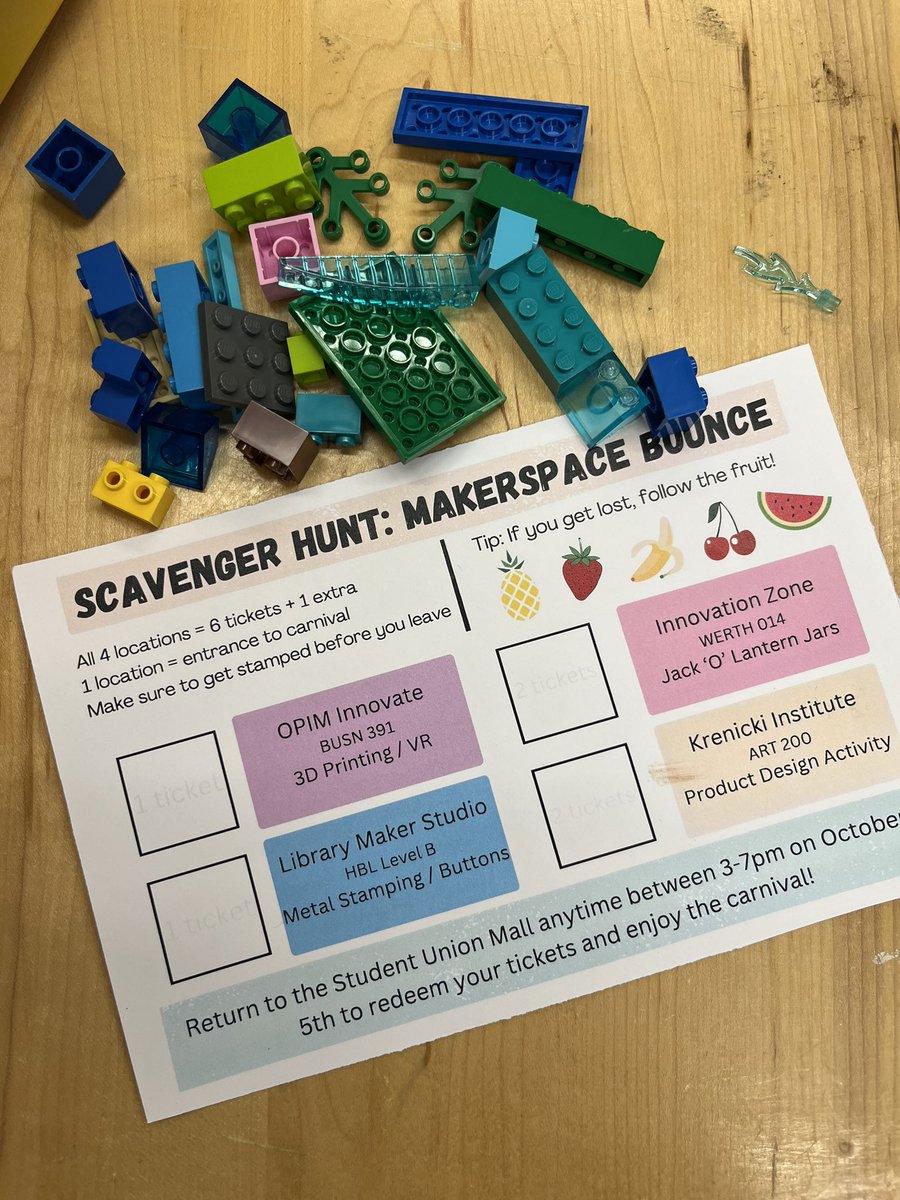 uconnlibrary's tweet image. Check out the new location of our Maker Studio for the Makerspace Bounce Scavenger Hunt. It’s on Level B of Homer B until 7pm and you can make a button, keychain, or bracelet. 

#uconn #uconnmake #makerstudio #homerbabbidge