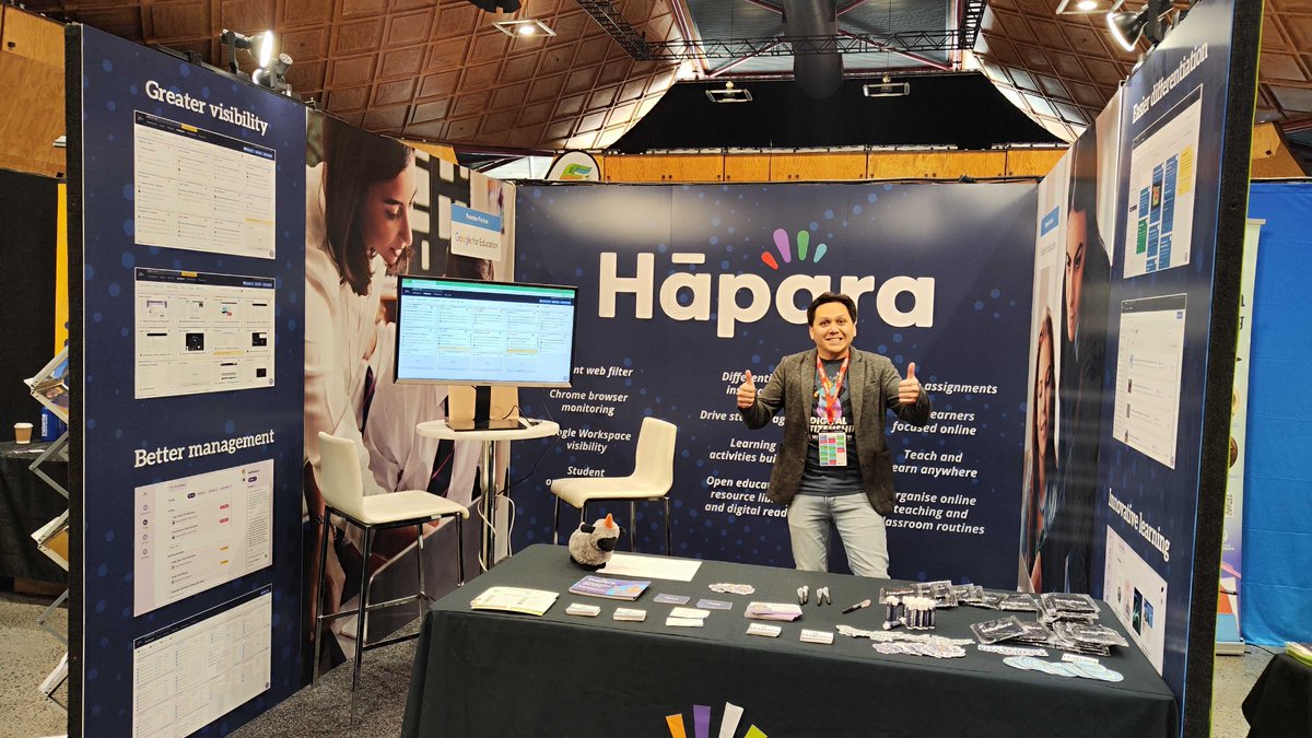 hapara_team's tweet photo. It's the final day of #uLearn23! Have you stopped by booth #22 in the exhibition hall to chat with Peter, Lisa and Lenva?
Come by and explore our:
✨Instructional tools that support feedback & differentiation
✨Chrome browser monitoring tool that keeps learners safe & focused https://t.co/SlGOZqQzZS