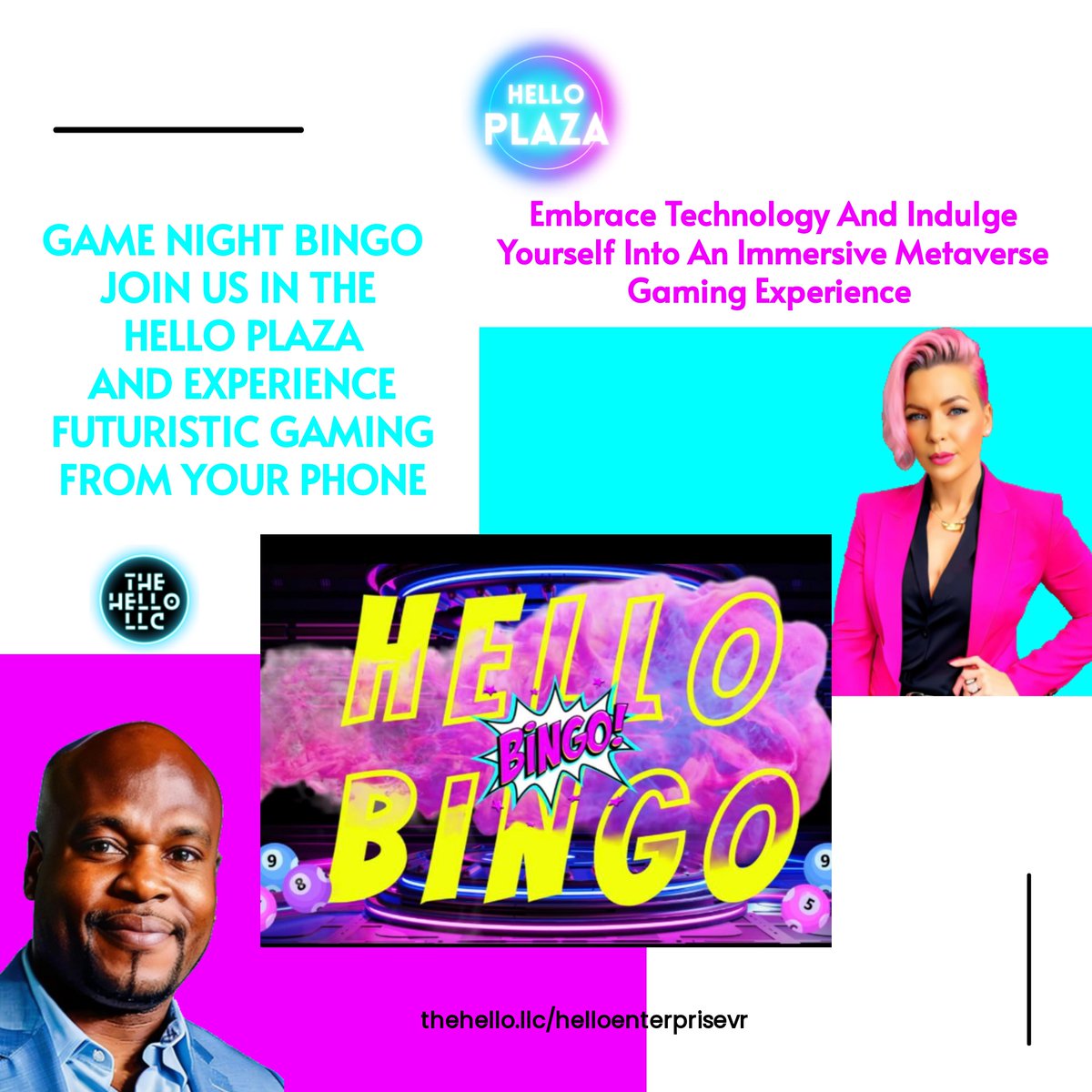llc_hello's tweet image. 🎉 Looking for a night of fun, laughter, and prizes? Look no further! 🎉Join us for Bingo Night in the Hello Plaza - one of the best ways to have a blast in the metaverse! Get ready to win prizes and connect with a community.

#HelloPlaza #BingoNight #MetaverseFun