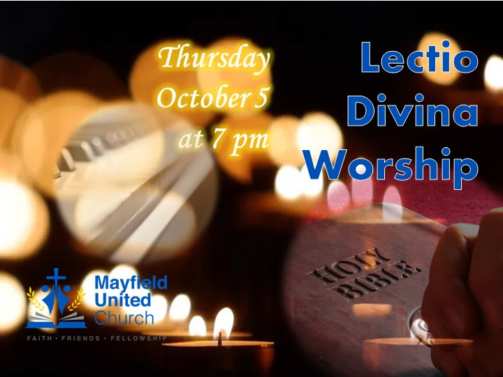 Join us tonight. Lectio Divina Worship at 7 p.m.
#ThursdayThoughts #ThursdayMood #MayfieldUnitedChurch #ThinkPositiveThursday