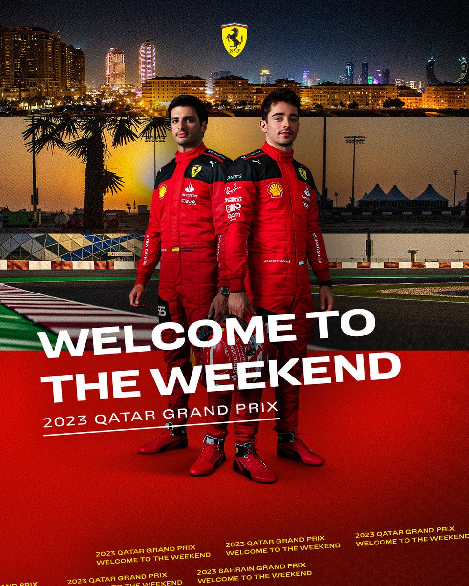 ScuderiaFerrari's tweet image. Let the Sprint weekend begin! 💪

#QatarGP 🇶🇦