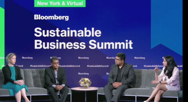 💡LIVE @Bloomberg #SustainableBizSummit: great panel w @SwissRe @BCG @oneconcerninc on financial imperatives tackling climate chg. @WaveEquity partners regularly talk to new #portcos about mitigating trade-offs to achieve greatest fin+enviro impact.  #CleanTech #ImpactInvesting