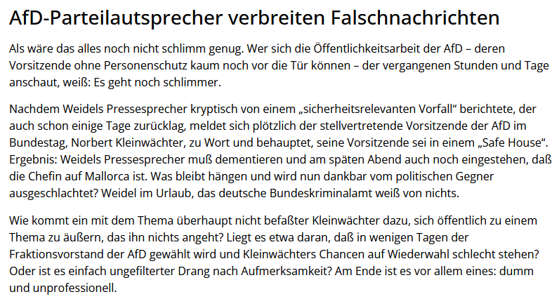 KreuzAcht's tweet photo. Norbert Kleinwächter droht der "Jungen Freiheit" mit Strafanzeige und Unterlassungserklärung, weil die JF ihn in einem Kommentar heftig kritisiert hat. Kleinwächter war es nämlich, der die Lüge von Weidel im "Safehouse" verbreitete, während sie auf Malle weilte. #AfD https://t.co/VLdvid7c1N