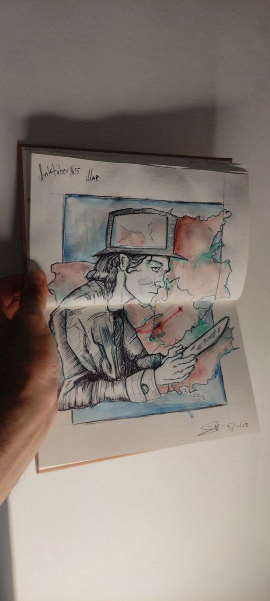 MayelSam's tweet image. #Inktober day 5 #Map #inktober2023 #inktober2023day5