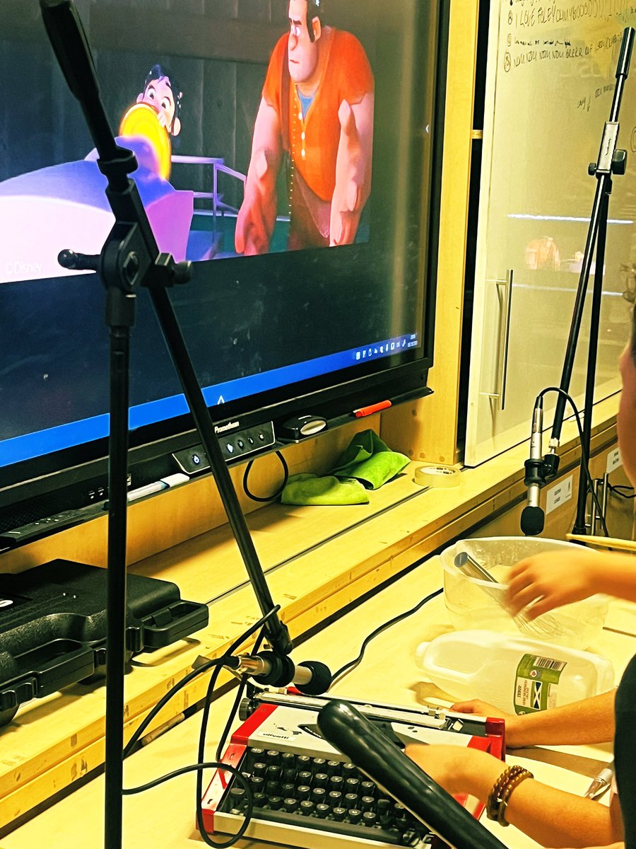 WilliamwoodHS's tweet image. 🔬STEAM Fair 🎭 
Up in the music department we created live foley sounds for ‘Wreck it Ralph’ using random objects from around the school! 🎤 
Lots of creative ideas on show! 🌟 
The final video will be posted tomorrow! 🎥 🍿 
#musictechnology #foley #recording