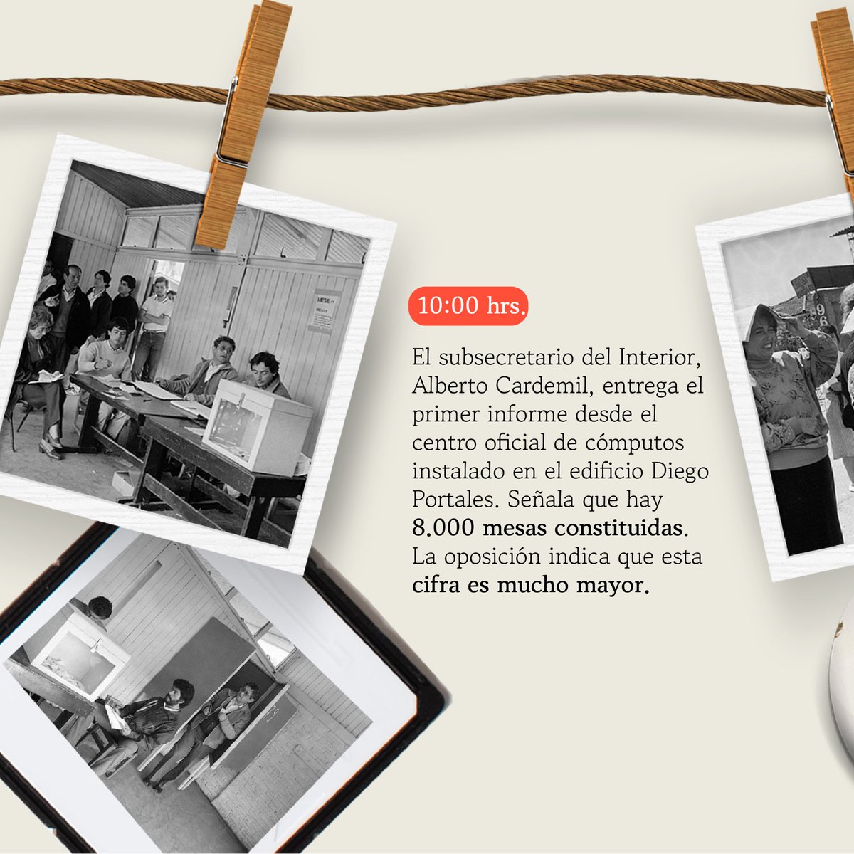 culturas_cl's tweet image. ¿Quieres saber cómo fueron las horas previas del triunfo del NO? 🌈

El 5 de octubre de 1988 estuvo marcado por la tensión e incertidumbre durante una maratónica jornada electoral. 

#50AñosDelGolpe