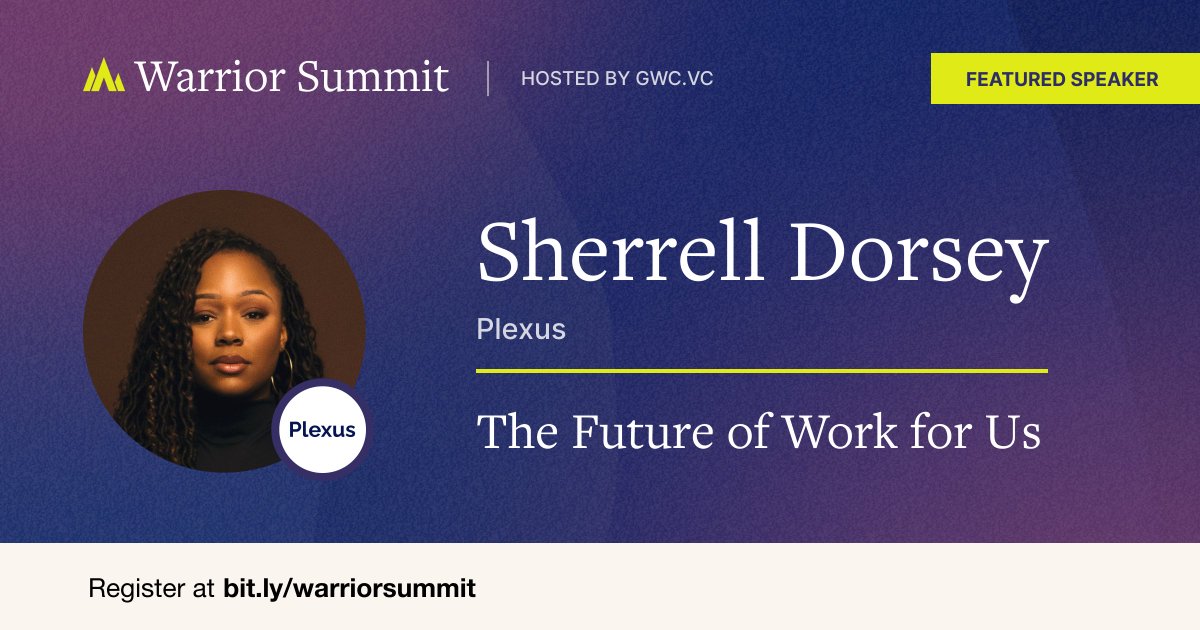 When we asked founders who they wanted to see at Warrior Summit, we heard @Sherrell_Dorsey's name over and over.

Thrilled to announce the <a href="/ThePlug/">The Plug</a> founder will join us to share her journey, insights &amp; new venture!

Register now to join her &amp; top founders: bit.ly/warriorsummit