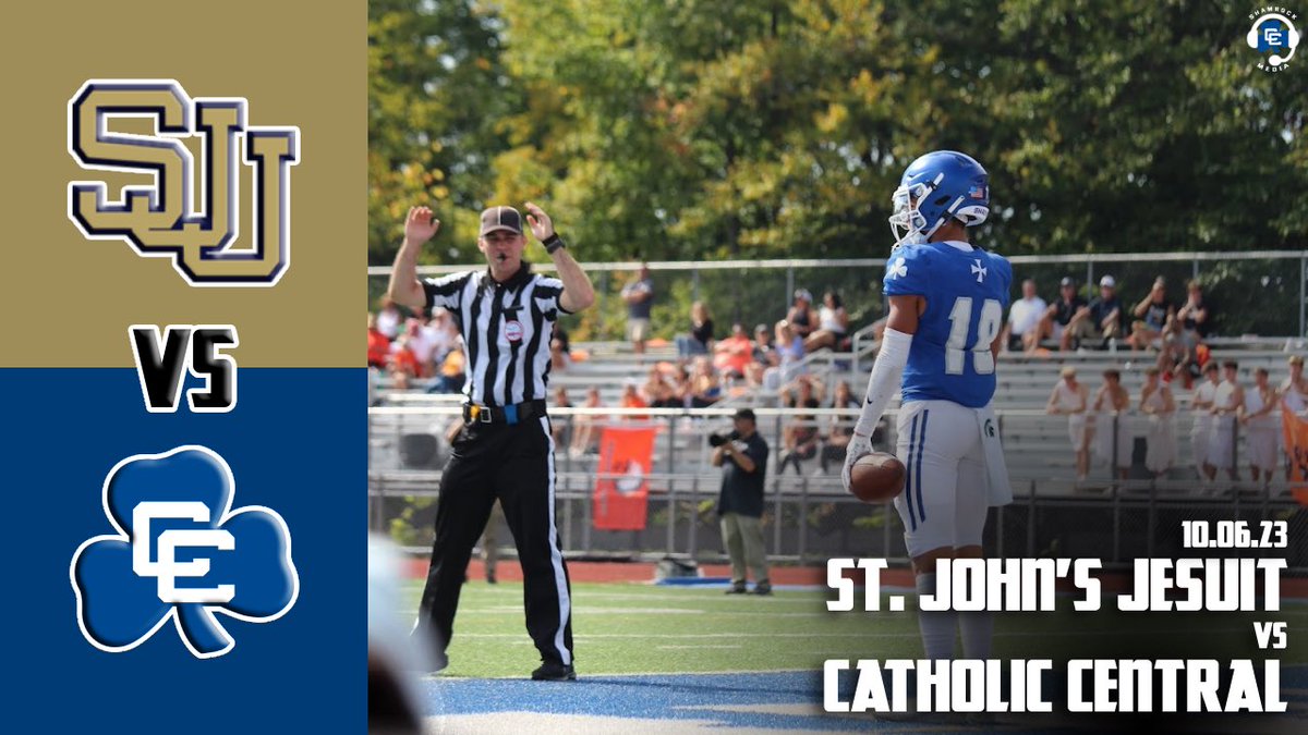 Shamrock Media (@dcc_media_) on Twitter photo STREAM ALERT 🚨
St. John’s Jesuit (OH) travels to take on Detroit Catholic Central in a CHSL battle live on the Shamrock Media Network!! 7 p.m. Kickoff!! TUNE IN!!
<a href="/DETROITCCAD/">Aaron Babicz '93</a> <a href="/ShamrockNation_/">SHAMROCK NATION</a> <a href="/DCCfootball/">Detroit Catholic Central Football</a> <a href="/SJJFootball/">St. John’s Jesuit Football</a> <a href="/SJJTitanSports/">SJJ Athletics</a> <a href="/ShamrockNation_/">SHAMROCK NATION</a> <a href="/DCC1928/">Detroit Catholic Central High School</a> <a href="/DCCShamrocks/">Detroit Catholic Central Athletics</a> STREAM ALERT 🚨
St. John’s Jesuit (OH) travels to take on Detroit Catholic Central in a CHSL battle live on the Shamrock Media Network!! 7 p.m. Kickoff!! TUNE IN!!
<a href="/DETROITCCAD/">Aaron Babicz '93</a> <a href="/ShamrockNation_/">SHAMROCK NATION</a> <a href="/DCCfootball/">Detroit Catholic Central Football</a> <a href="/SJJFootball/">St. John’s Jesuit Football</a> <a href="/SJJTitanSports/">SJJ Athletics</a> <a href="/ShamrockNation_/">SHAMROCK NATION</a> <a href="/DCC1928/">Detroit Catholic Central High School</a> <a href="/DCCShamrocks/">Detroit Catholic Central Athletics</a>