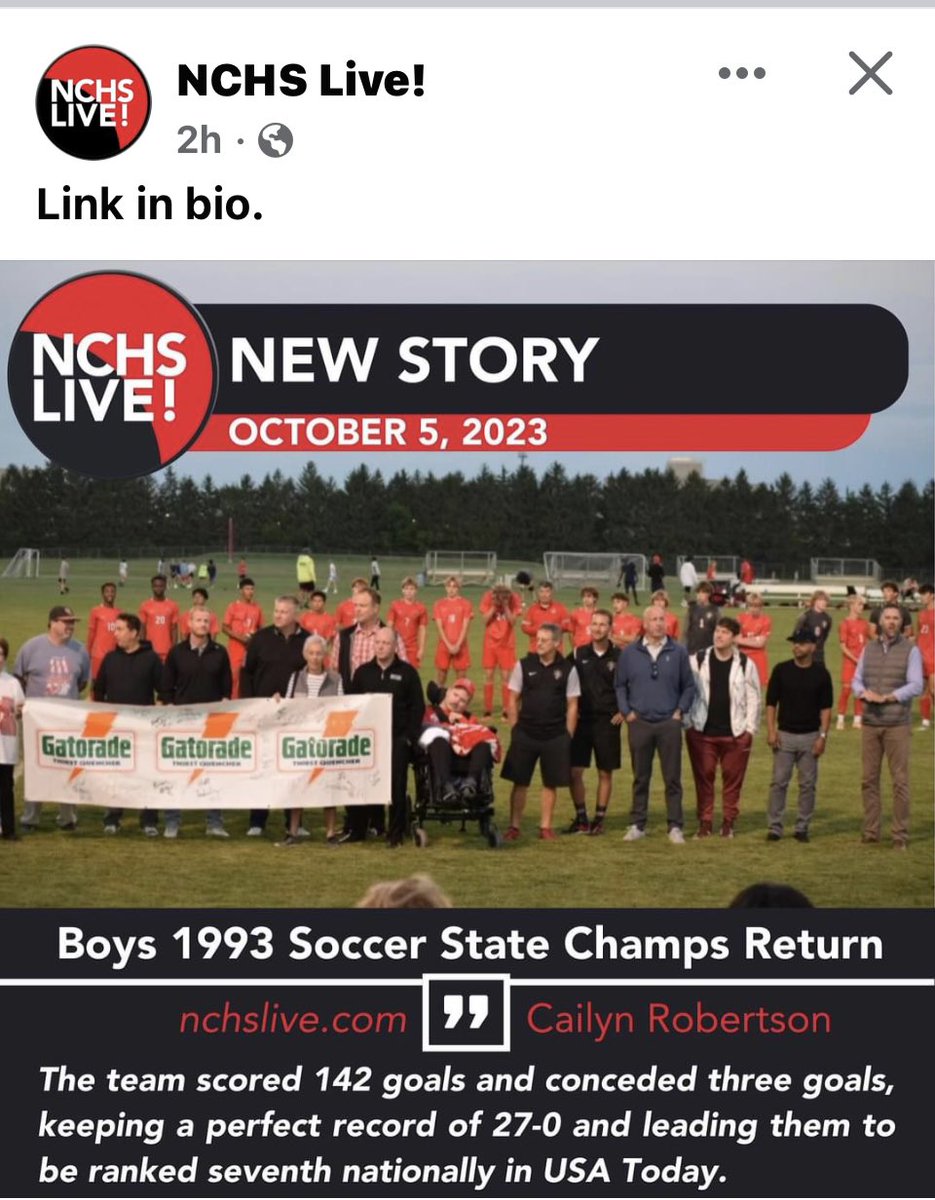 Great write-up about our 1993 men’s state championship ⚽️ team’s reunion earlier this season! 

nchslive.com/18354/sports/t…