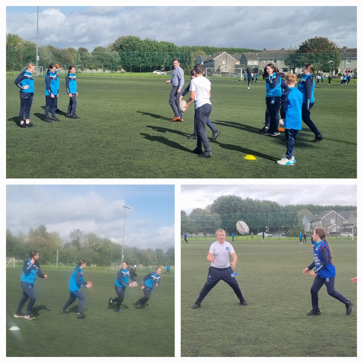dunamasecollege's tweet photo. Our students are enjoying learning and practicing new skills at their rugby trainings with Múinteoir Andy. The 1st Year members are full of excitement for their upcoming blitz. New members are always welcome. Training takes place at lunchtime on Wednesdays at the Astro. https://t.co/xOkW7Rzvak