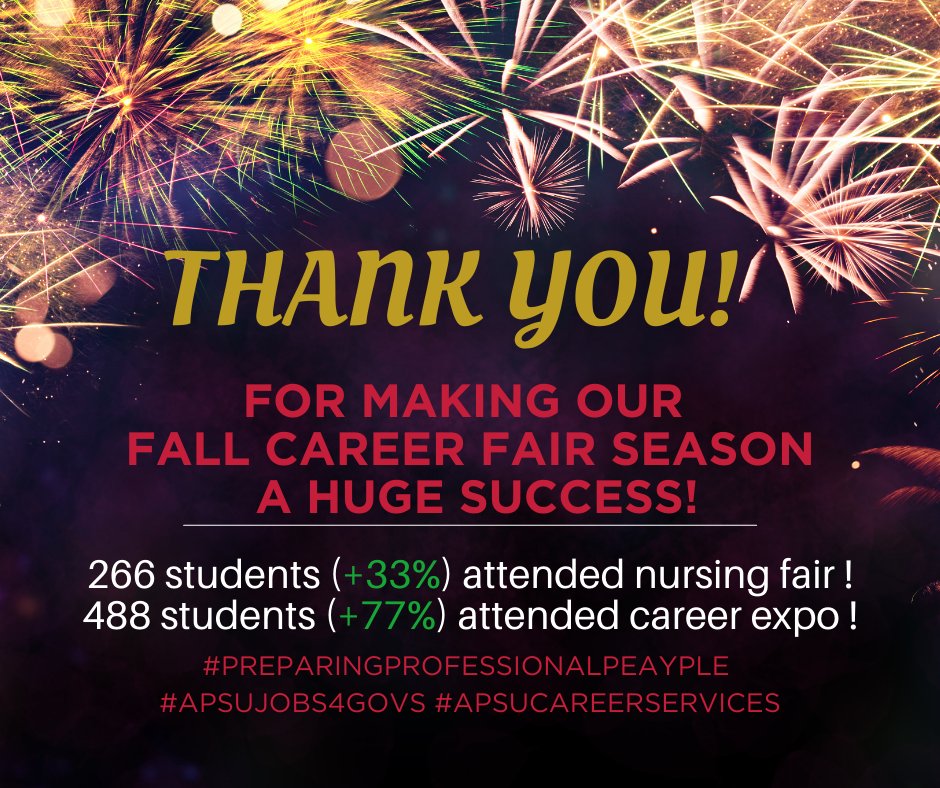 APSU students showed up strong at our fall career networking events! We can't wait to see the positive impacts of new connections and expanded networks! Follow @apsucareerservices to be in the know next time!

 #careerconnections #networking #jobfair