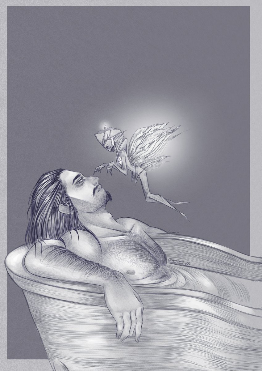 cwowo_o's tweet photo. Scene from my last dnd game from a Baldur's gate campaign.
 Amrik Vanthampur and my little Fae Rot, she is a little babygirl. https://t.co/eHTSLfcUFq