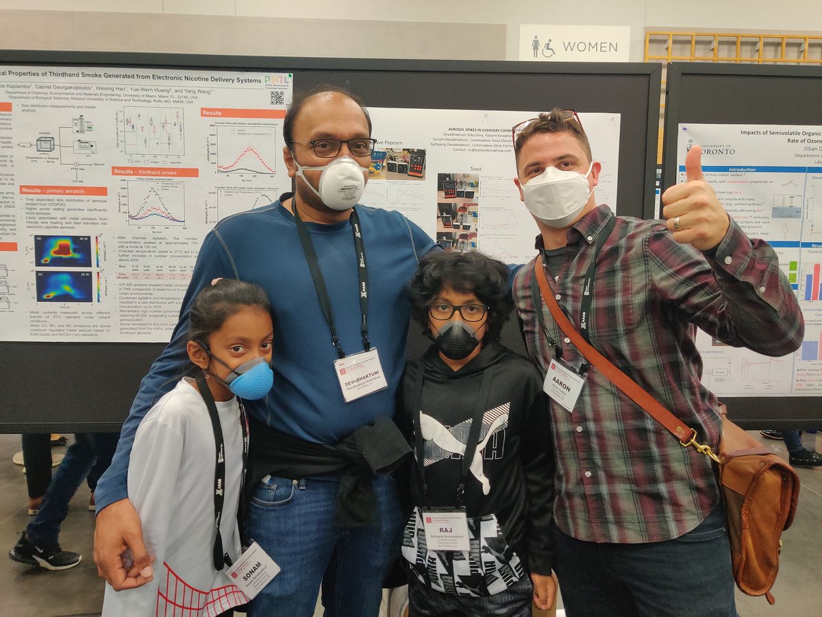 A great poster by @sri_srikrishna and family looking at the impacts of cooking aerosols with low cost sensors at #AAAR23 . It was very enlightening!