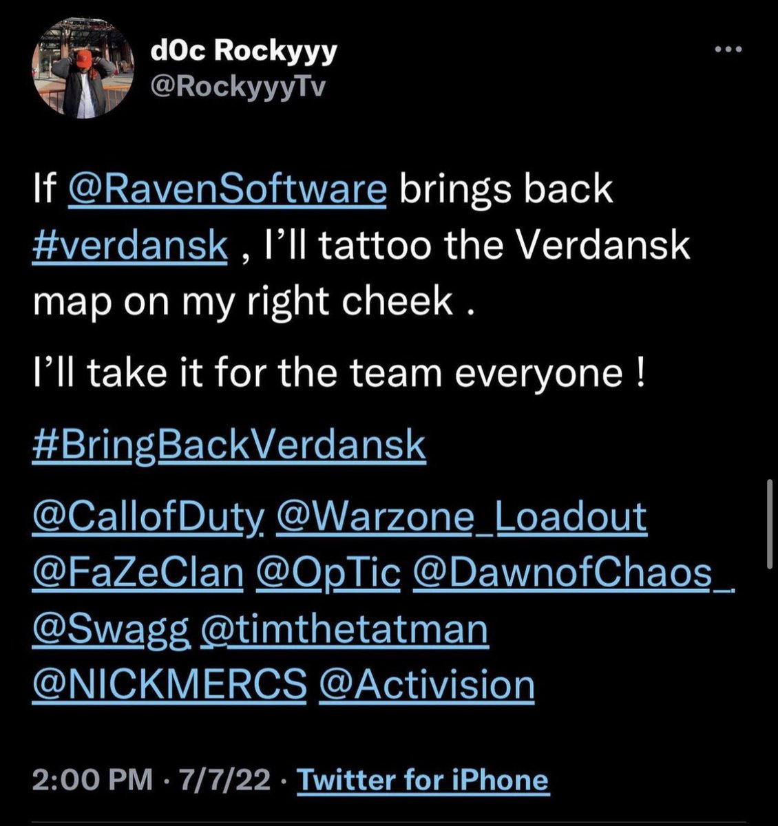 RockyyyTv's tweet photo. Oh dam I forgot I said this 😳 

@CallofDuty @Swagg @Repullze @LuckyChamu @gg_torn @Activision @RavenSoftware @FaZeClan @ModernWarzone https://t.co/m5f81gGXzY