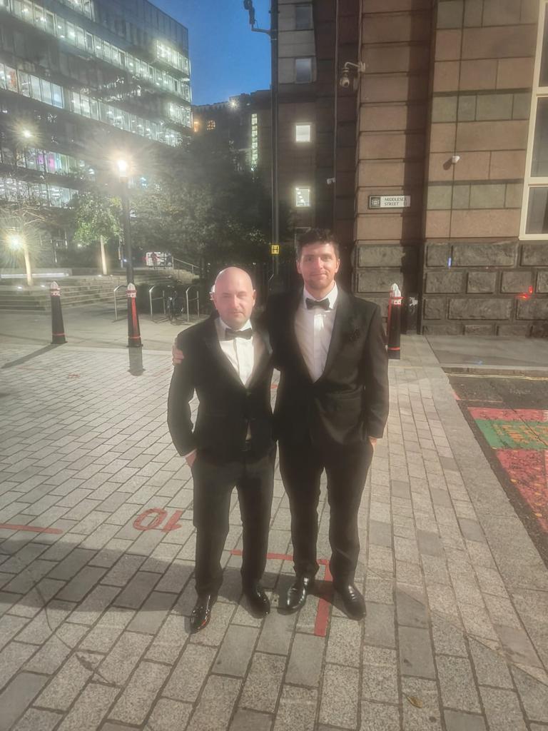 chattoiain's tweet photo. Either side of the Scottish barrier make friends at the Fraud Awards #cfawards #table26 https://t.co/DBZ4nRi1dp