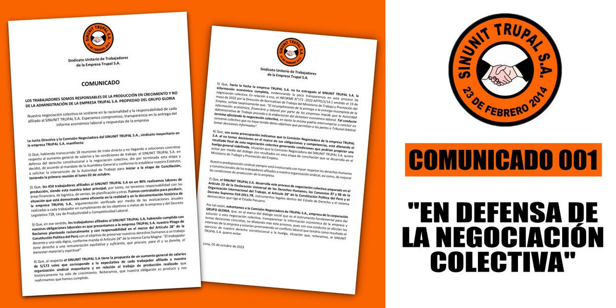 Sindicato - SINUNIT TRUPAL S.A. tweet media