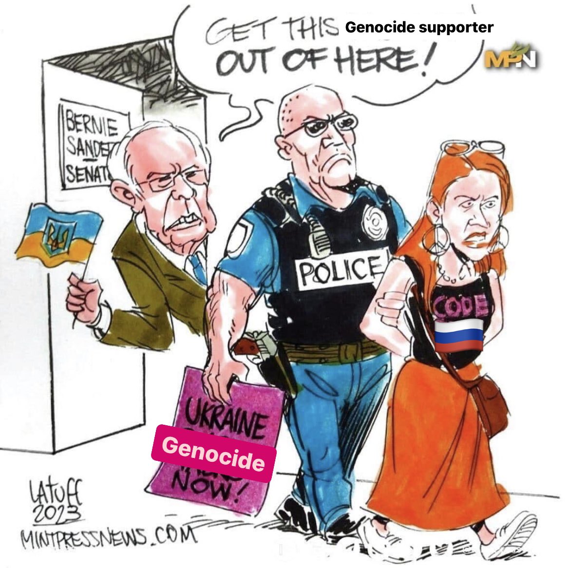 <a href="/medeabenjamin/">Medea Benjamin</a> <a href="/codepink/">CODEPINK</a> <a href="/MsJodieEvans/">Jodie Evans</a> Here, fixed it for you