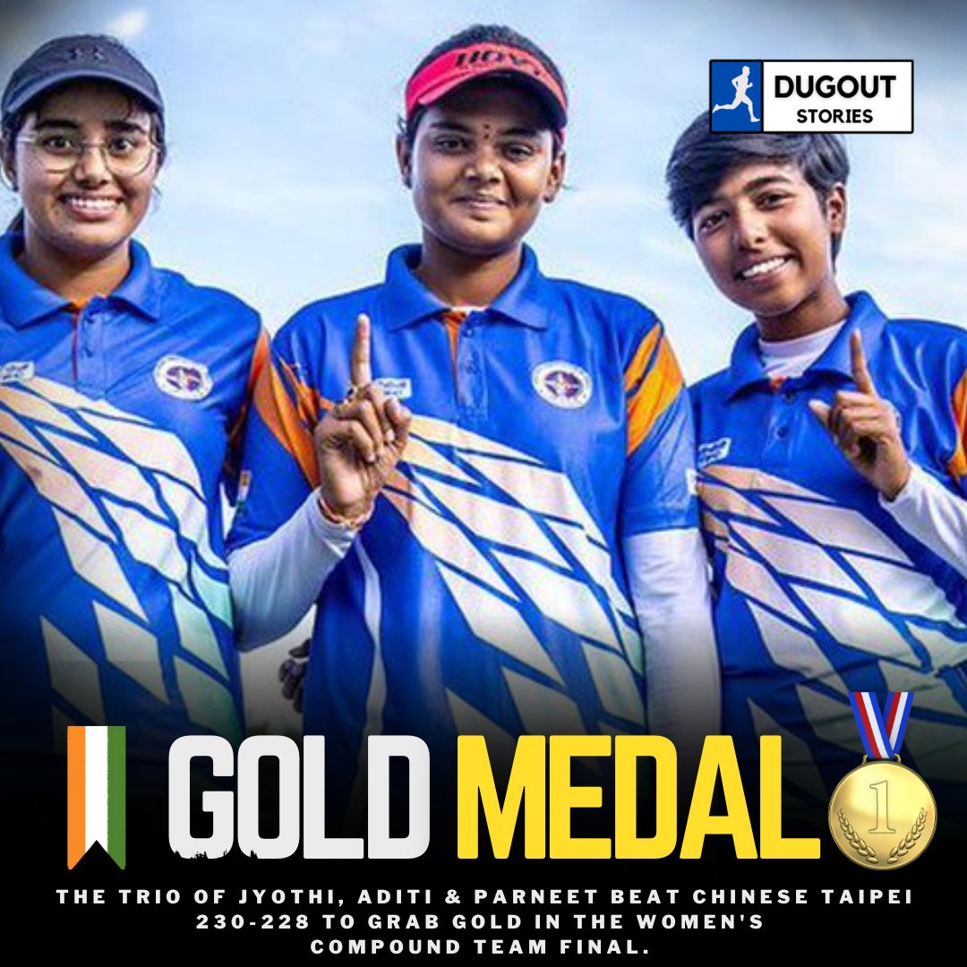 INDIAN ARCHERS ARE THE BEST IN ASIA 🇮🇳🎯

MEN'S COMPOUND ARCHERY TEAM - GOLD MEDAL 🏅 

WOMEN'S COMPOUND ARCHERY TEAM - GOLD MEDAL 🏅 

#aditiswami | #ParneetKaur | #jyothivennam | #AbhishekVerma | #prathameshjawkar | #ojasdeotale | #IndiaAtAG23 | #IndiaAtAsianGames |