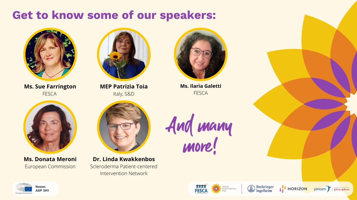 📅 Get to know our speakers! Join our @Europarl_EN in November and learn more about the impact of Scleroderma from our renowned speakers: MEP @toiapatrizia, @FarrSue01, @LindaKwakkenbos, @iaiaraia and many more! Register now: fesca-scleroderma.eu/european-parli…