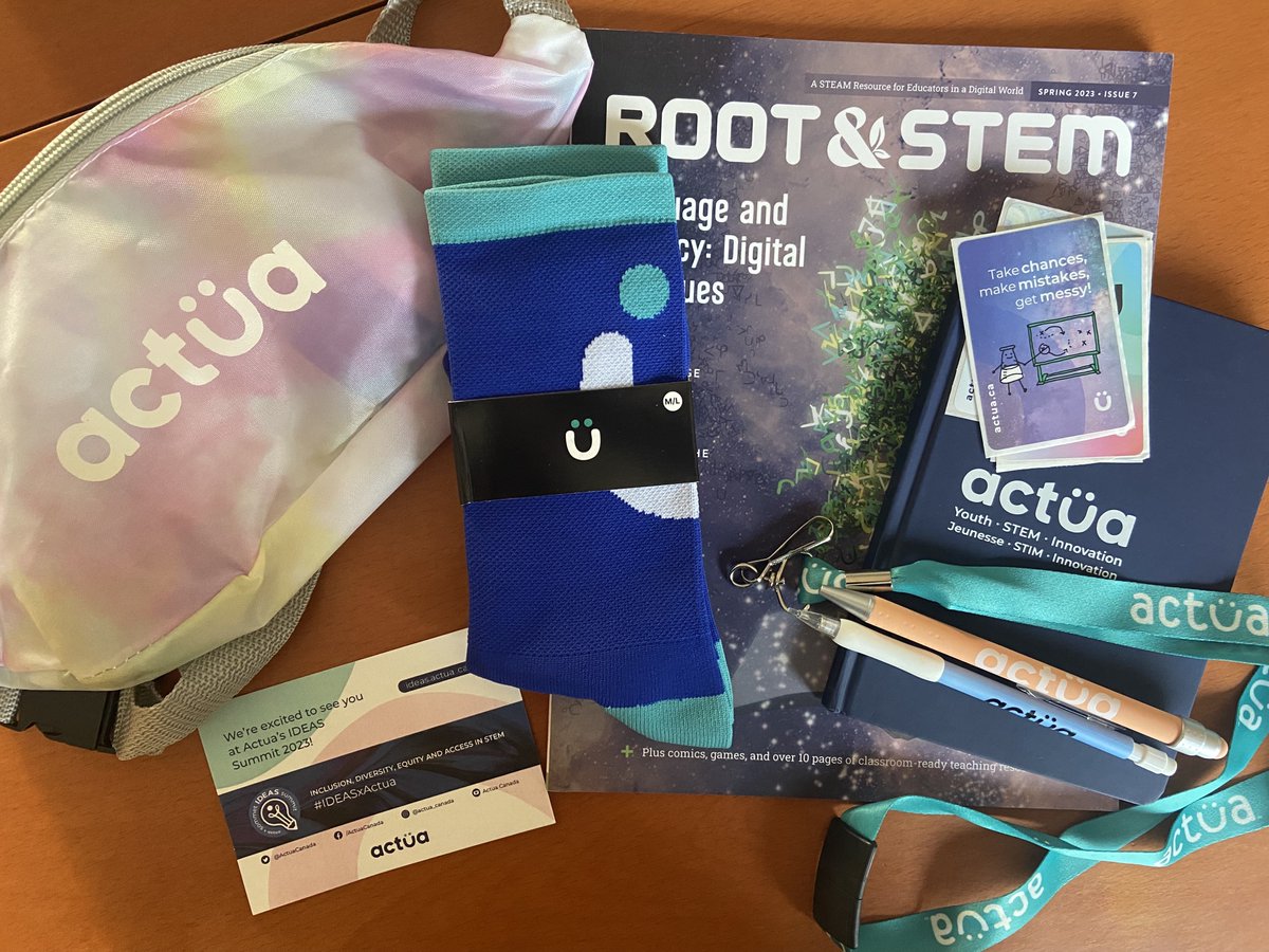 ZeliaMCT's tweet photo. 🤩 3 days of #aweSTEM! Thank you @ActuaCanada for hosting another collection of sessions, guest speakers & resources for educators to explore, learn & implement in their spaces. #IDEASxActua Grateful to join a few sessions & hope to access recordings too.
Swag is appreciated too! https://t.co/i2IYfsjyVM