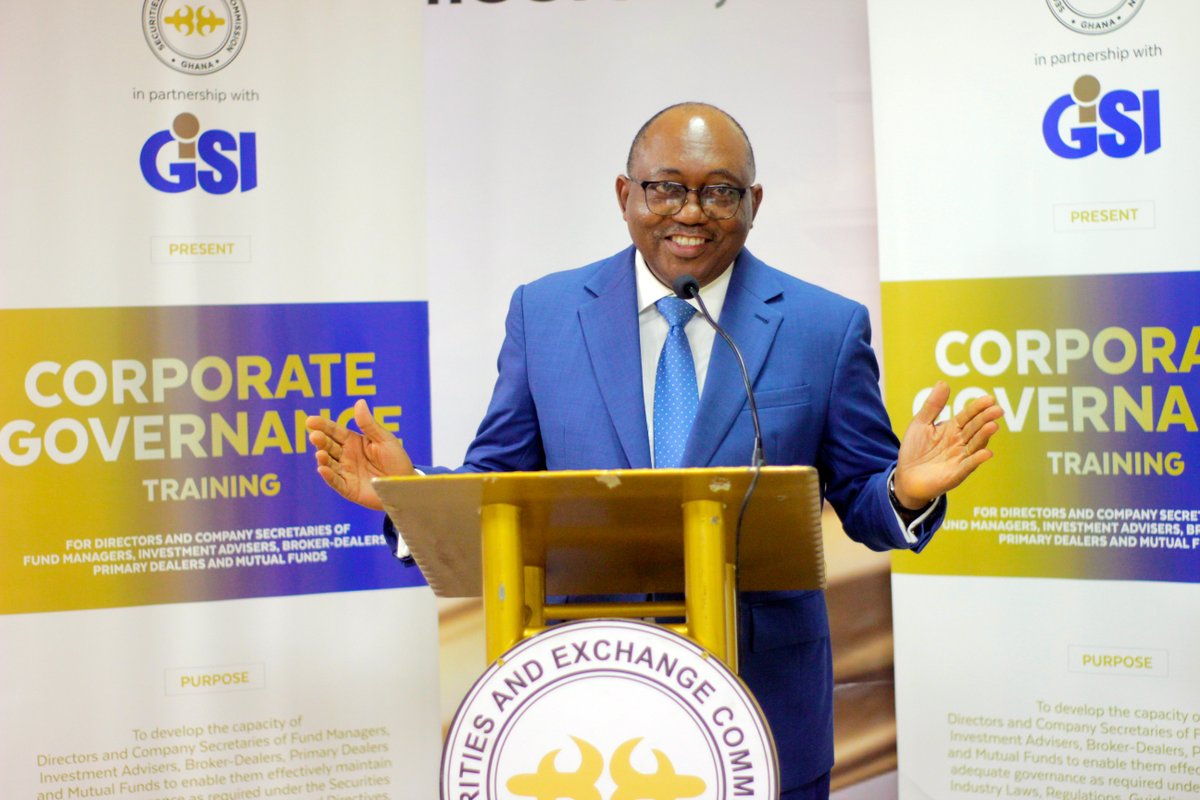 SECGhana's tweet photo. The SEC and GISI wish to thank all the Directors and Company Secretaries of Market Operators for participating in the recently held Corporate Governance Training (Module II) on Sept. 27-28, 2023. #SECGhana #CorporateGovernance https://t.co/367UL1xUF8