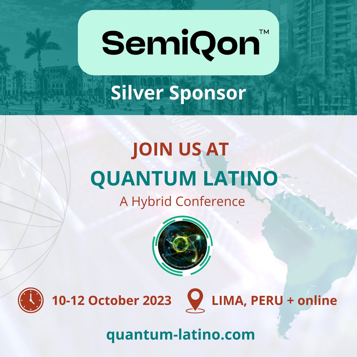 Semiqon Tech (@semiqontech) on Twitter photo We are proud to be part of the Quantum technology community in South America and to be sponsor at the Quantum Latino conference!
SemiQon's Chief Research Officer Prof. Mika Prunnila will deliver a keynote lecture at the event.
<a href="/LatinoQuantum/">Quantum Latino</a> We are proud to be part of the Quantum technology community in South America and to be sponsor at the Quantum Latino conference!
SemiQon's Chief Research Officer Prof. Mika Prunnila will deliver a keynote lecture at the event.
<a href="/LatinoQuantum/">Quantum Latino</a>