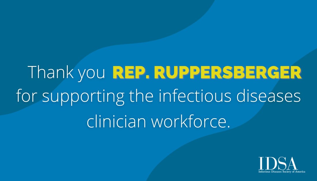 Thank you Rep. Ruppersberger (@Call_Me_Dutch) for supporting the infectious diseases clinician workforce by championing appropriate reimbursement and recruitment. #ValueofID #FutureofID Our letter to CMS: idsociety.org/contentassets/…