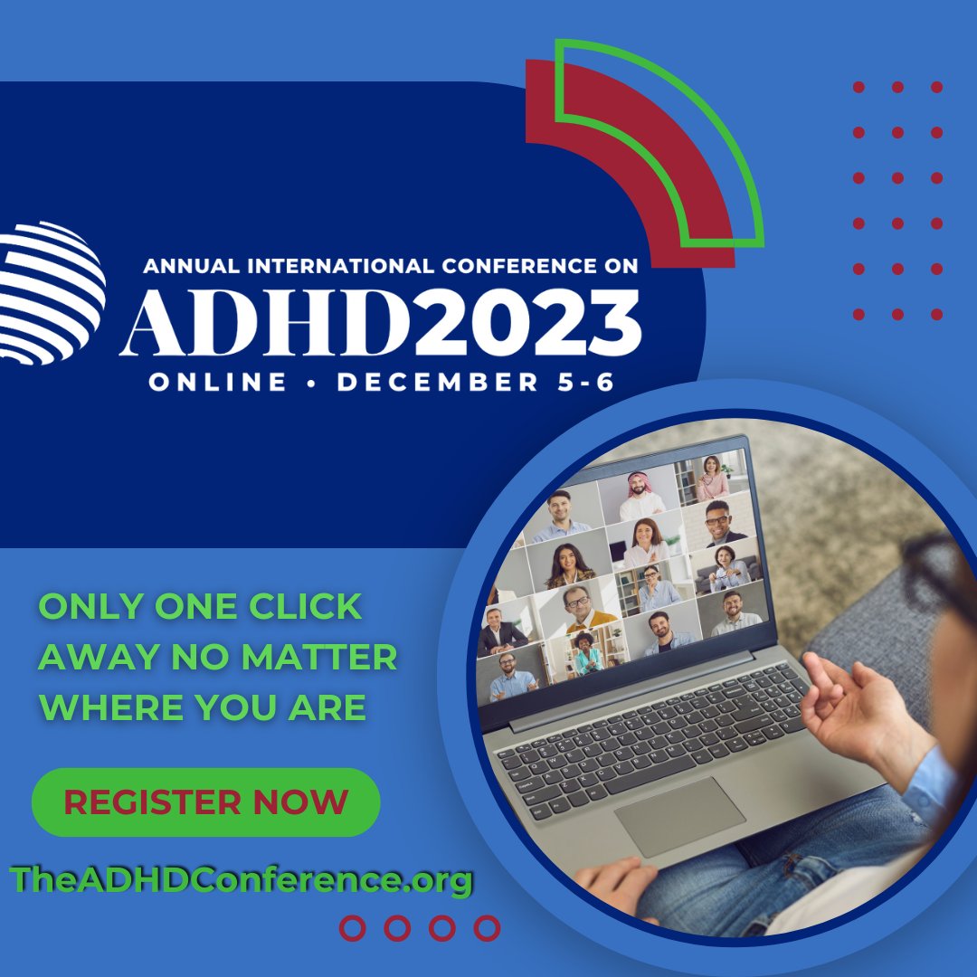 Can't make it to the in-person annual international conference on ADHD? Don't worry; there's a virtual option!

Register for #ADHD2023 now! 
bit.ly/TheADHDConfere…

#CHADD #ADHD #virtualconference #conference #adhdlife #adhdsupport #adhdawareness #adhdresources #adhdtwitter