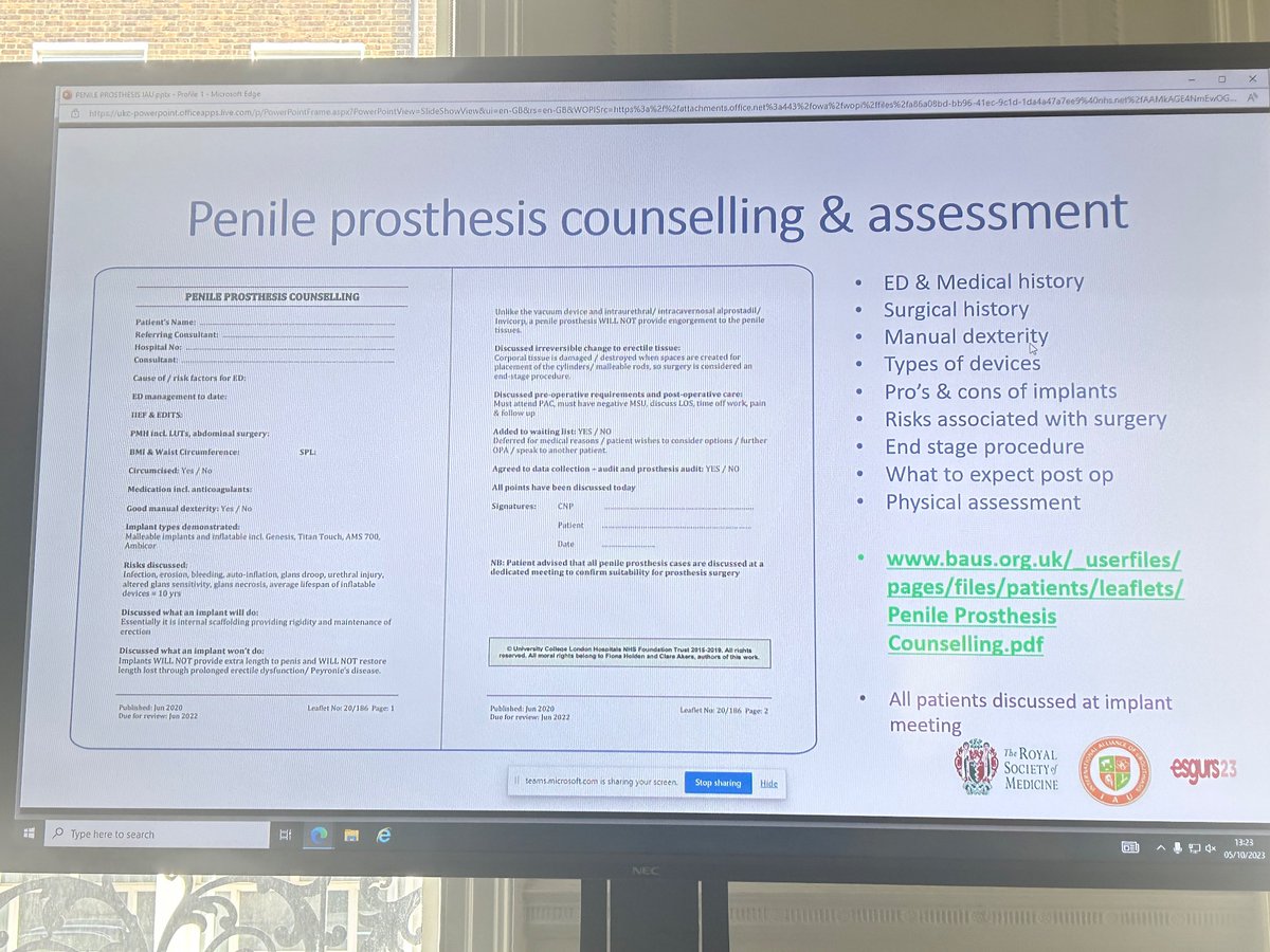 Excellent to start the new Andrology fellowship @uclh #DavidRalph overview of penile implants, tips/tricks and fabulous @fionaholdenuclh giving her experience & invaluable knowledge on counselling @donwglee @sachmalde @AngelodiGiova