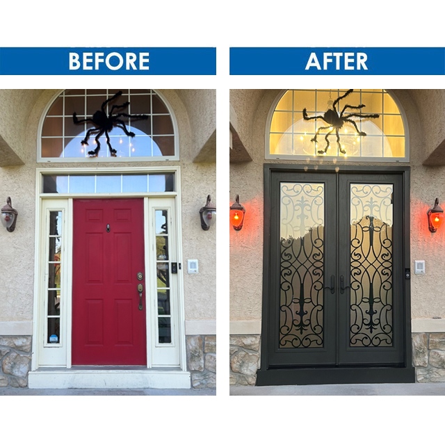 HM 842LA Double Entry Doors

#upgradeyourentryway #decorativeglass #doubledoor #entrydoor #madetoorder #madetoorderdoors #customsize #customsizedoors #lasercut #beforeafter