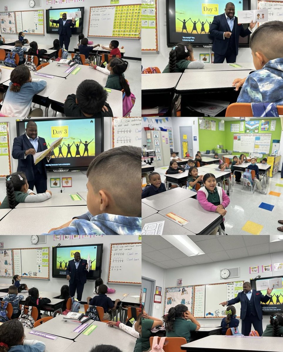 WestHomesteadK8's tweet photo. Shout Out to Mr. Garcia and his First Graders for an ⭐️Amazing⭐️ #storytimewednesday with Mr. Robinson! You and your students are Champions! 🏆 💪🏼

#yourbestchoicemdcps #Mustangpride #mdcps #district9 #iamachampion @kionnemcghee @miamischools https://t.co/UW1BoCryPj