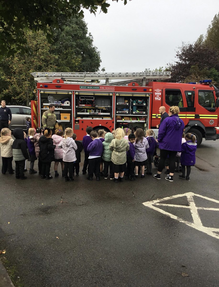 Our Reception classes had a lovely morning with a visit from <a href="/WMFSBloxwich/">Bloxwich Fire Station</a>! We got to explore the fire engine, important tools and learn all about how fire fighters can help us. Our favourite part was definitely using the hose! Thank you for visiting us 🚒🧯🔥