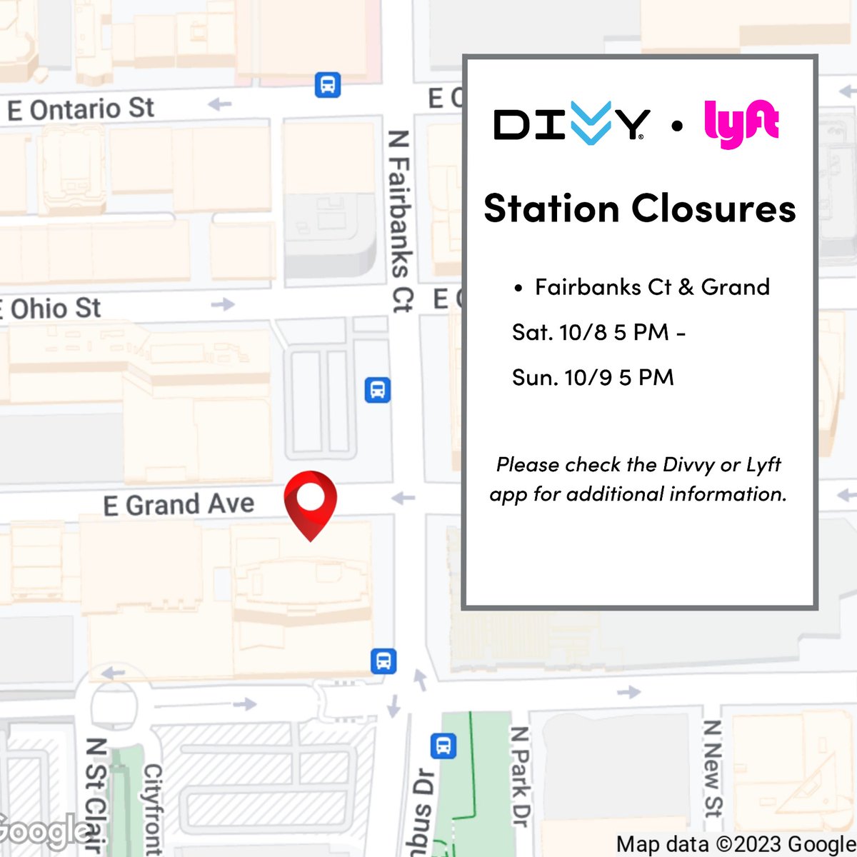 Lacing up for the <a href="/BankofAmerica/">Bank of America</a> <a href="/ChiMarathon/">Chicago Marathon</a>? 🏃‍♂️💨 

Before you hit the ground running, take note: we're temporarily closing some stations close to the action! Check the Divvy or Lyft app for additional information. 🚲🛴

#Divvy #DivvyBikes #BikeCHI #ChicagoMarathon