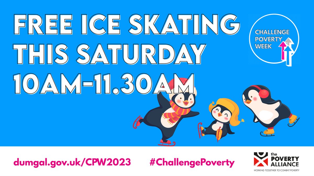 Dumfries Ice Bowl - Free Ice Skating
Saturday 7th October 2023
10am-11.30am
Book online: dumgal.legendonlineservices.co.uk/enterprise/tic…

dumgal.gov.uk/CPW2023

#ChallengePoverty