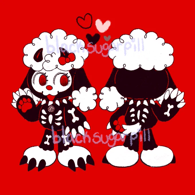 i still have this lil' skelepup adopt available! link to adopt below, as well as other fun spoopy goodies in my kofi shop!  