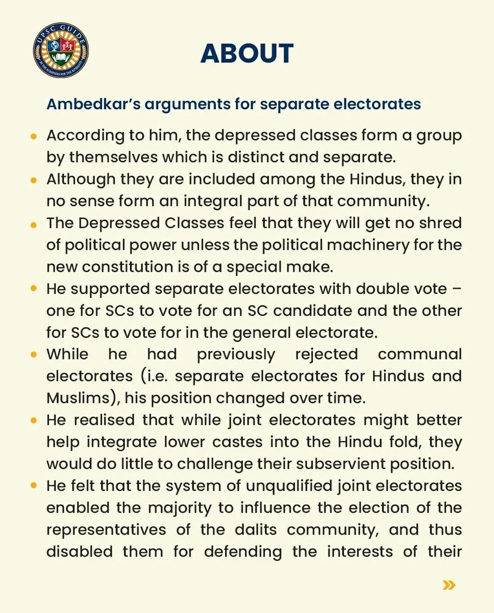 BORN4WIN's tweet photo. Why Gandhi Opposed Caste Based Separate Electrorates.

(Data courtesy: #UPSC_Guide) https://t.co/CMcFjNoJLb