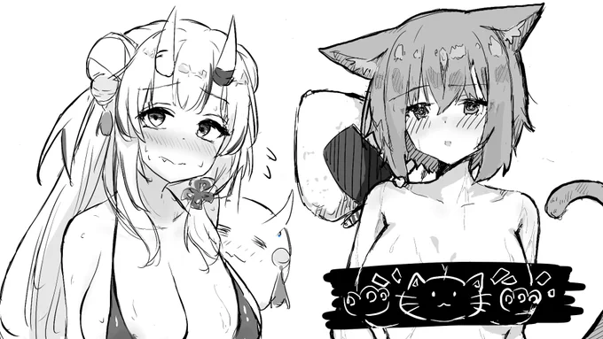 自分の好きなホロメンを資料を見ずに(@izayoiYU_esi)さんと一緒に描いてみた 