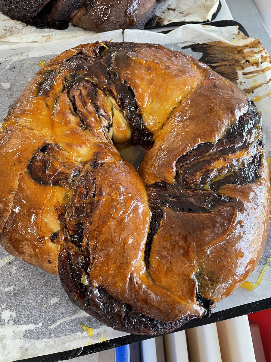 Year 12’s today created the unctuous sweet sticky chocolate and orange Babka bread . Nom nom