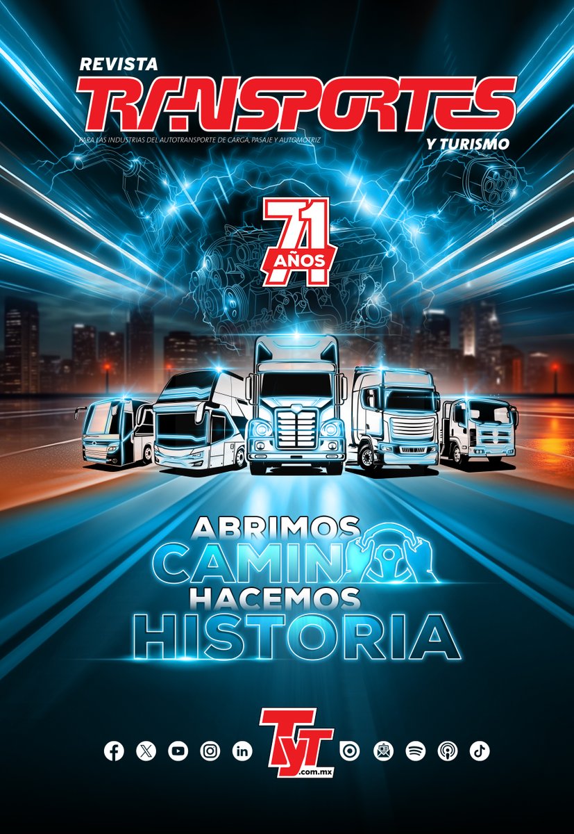revistatyt's tweet image. #RevistaTyT Hoy celebramos 71 años de acompañar tu camino, de compartirte la evolución de la industria del autotransporte y de ofrecerte las claves para ayudarte a tomar las mejores decisiones hacia el crecimiento y profesionalización de tu empresa.