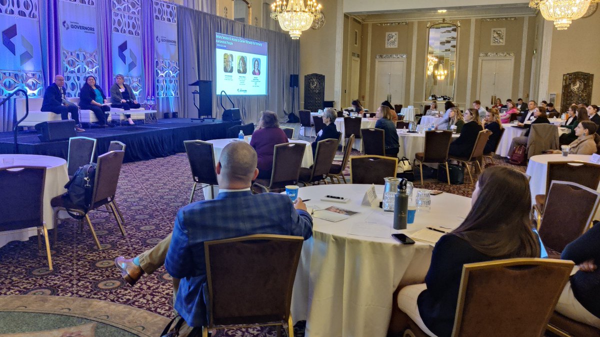 .<a href="/PeteyGreeneProg/">The Petey Greene Program</a>’s Jeffrey Abramowitz and Rebecca Villarreal from <a href="/jfftweets/">Jobs for the Future (JFF)</a>, discuss career pathways for formerly incarcerated people with <a href="/awintersdc/">Amanda Winters</a> at the Governors’ Education Policy Advisors Institute