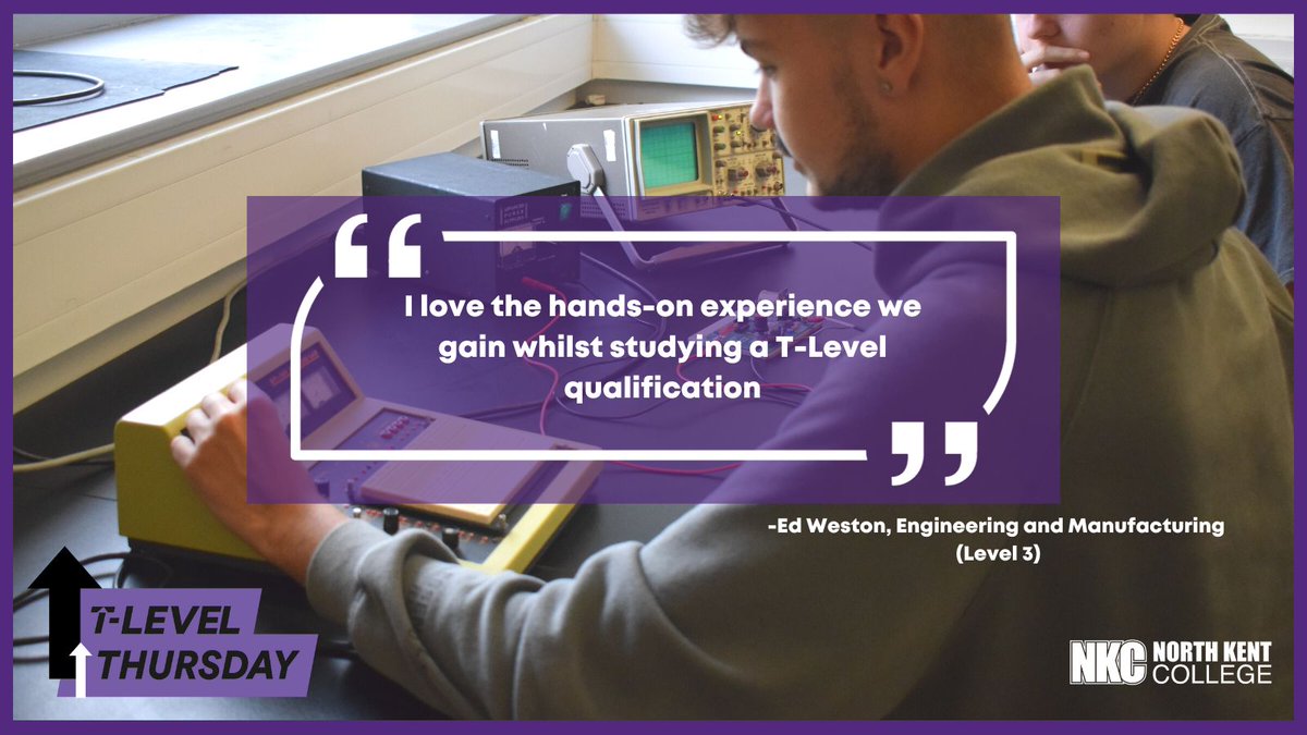 NKCollege1's tweet image. Today is #TLevelThursday! T Levels are new courses for 16-18 year olds which are equivalent to 3 A levels. These 2-year courses, have been developed working with employers so that the content meets the needs of industry 🙌 

 Here&apos;s what our students think of T Levels! 💬