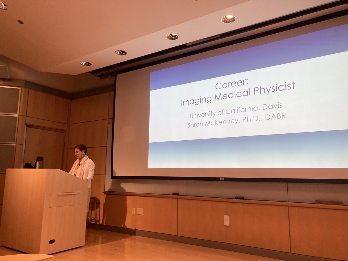 Dr. Sarah McKenney ⁦<a href="/fiercephysicist/">Sarah McKenney</a>⁩ presenting her career path in ⁦<a href="/UCDavisBME/">UC Davis Biomedical Engineering</a>⁩ ⁦<a href="/UCDRadiology/">UCDRadiology</a>⁩
